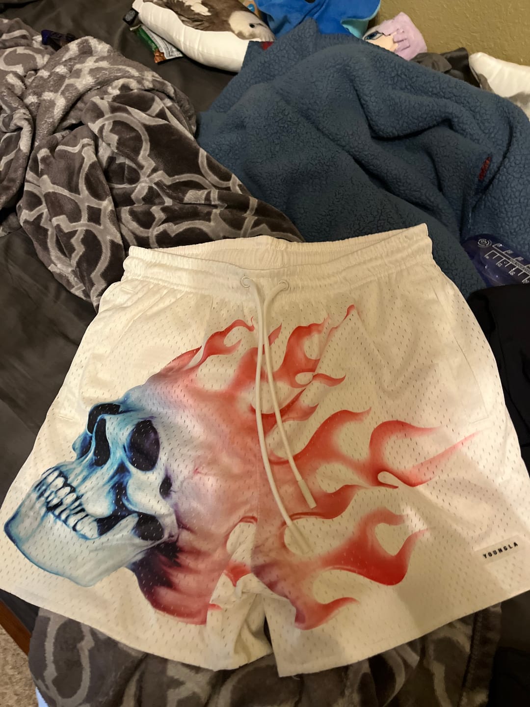 Customer photo review of 1111 -  Skulls & Roses Reversible Shorts