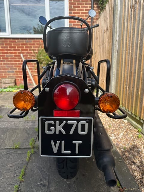 Customer photo review of Classic Metal Pressed 7.5 × 6 Motorbike Number Plate