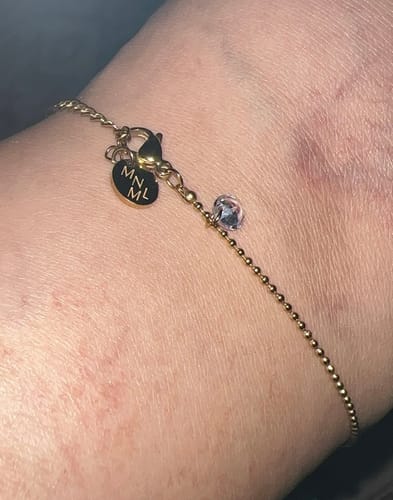 Customer photo review of Solitaire Diamond Tube Chain Anklet