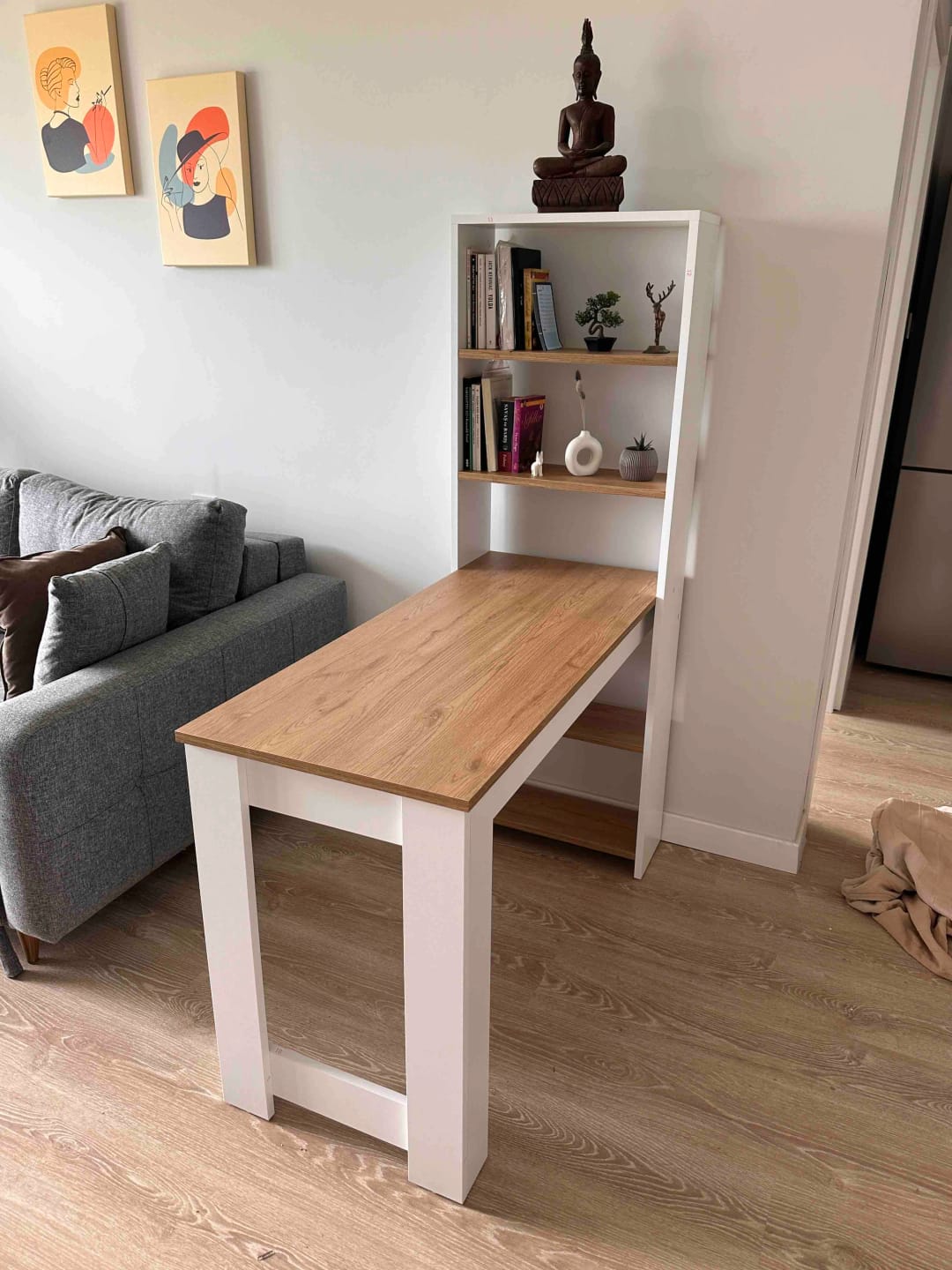 Customer photo review of Rani JA102 Masa Raflı Dekoratif Mutfak Yemek Masası Sepet Ceviz - Beyaz