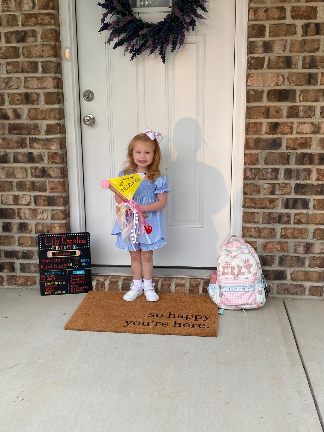 Customer photo review of Adorable Apple Light Blue Hannah Short Set