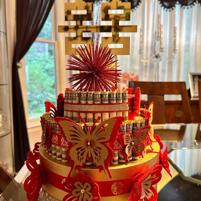 Customer photo review of Custom Double Happiness - Wedding Cake Topper