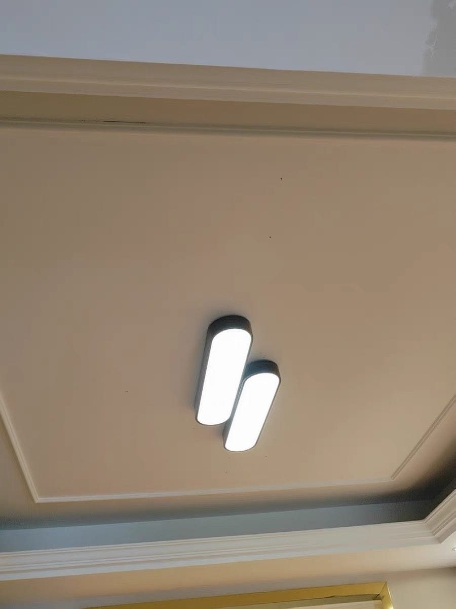 Customer photo review of Nordic 1-Light Oval Shape Led Ceiling Flush Mount With Wood Accent