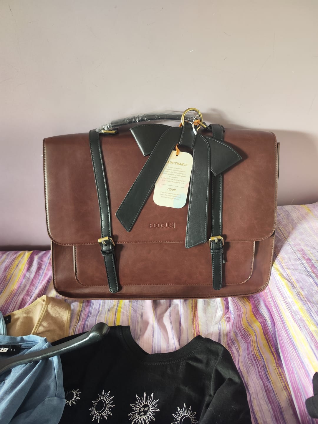 Customer photo review of Cocoa Truffle Ecosusi Classic Bow Briefcase