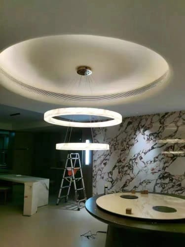 Customer photo review of Marika Alabaster Chandelier