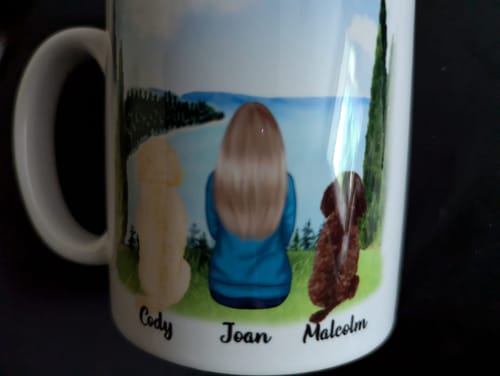 Customer photo review of Girl & Dogs - Life is better with a dog Personalised Mug