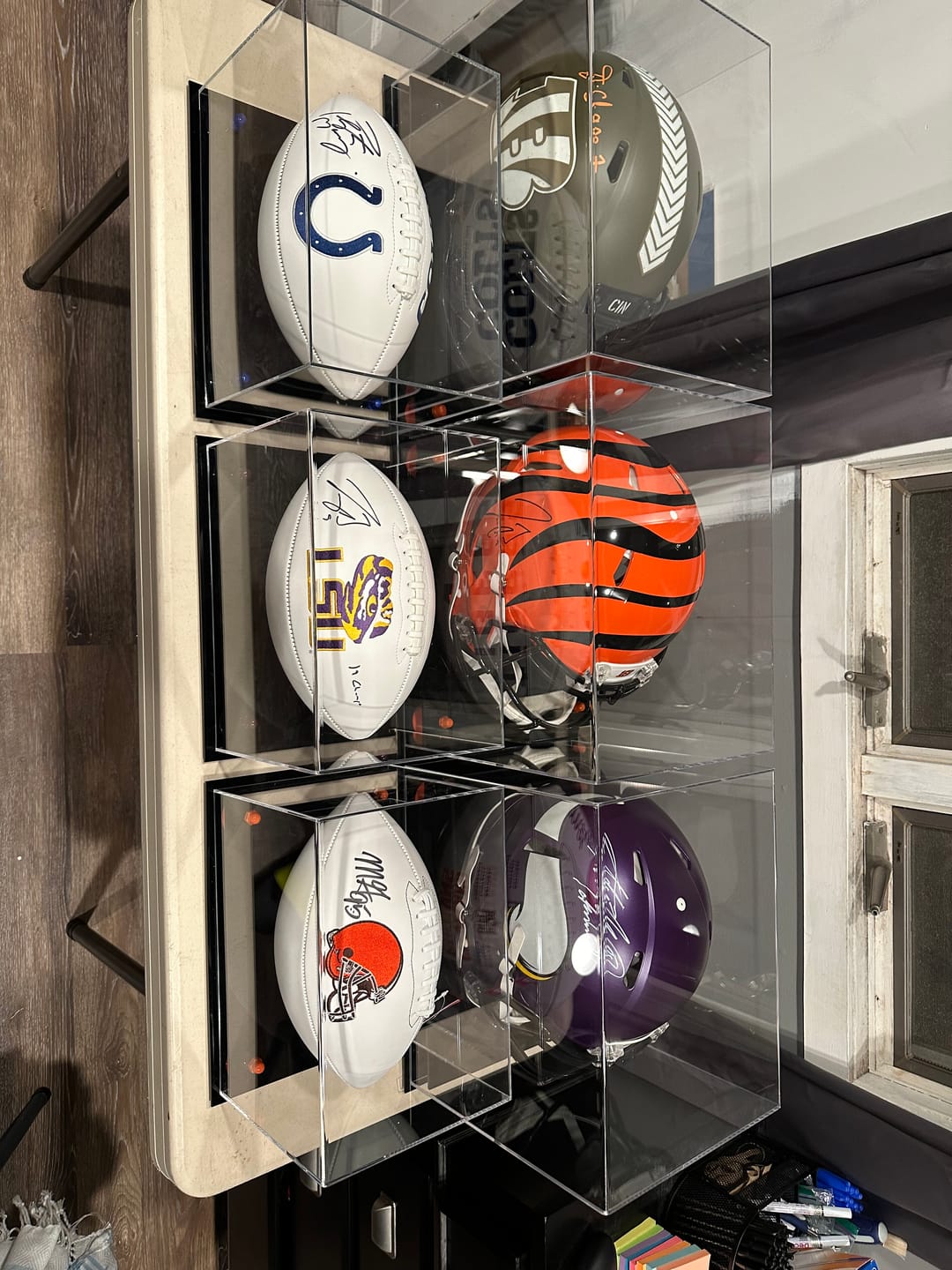 Customer photo review of Acrylic Full Size Football Helmet Display Case - Clear (V44/A002)
