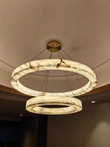 Customer photo review of Marika Alabaster Chandelier