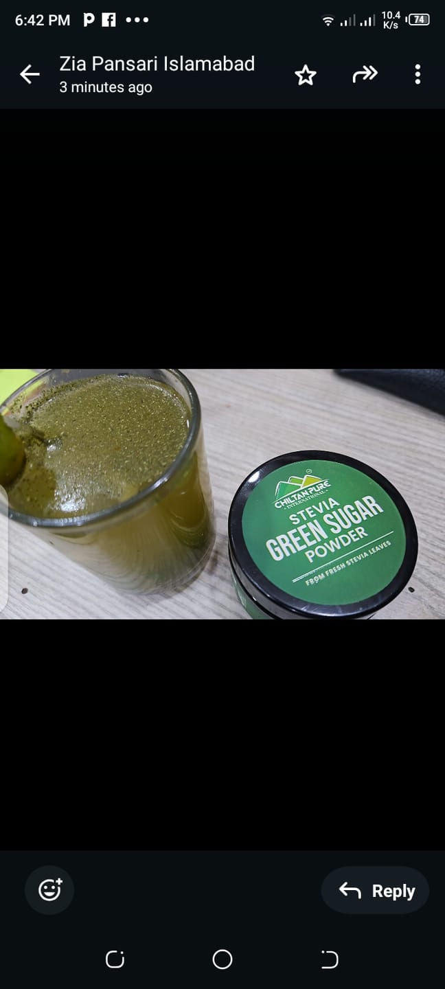 Customer photo review of Stevia Green Sugar Powder – Best Alternative of Sugar, Control Diabetes, Aids in Weight Loss & Regulates Blood Pressure