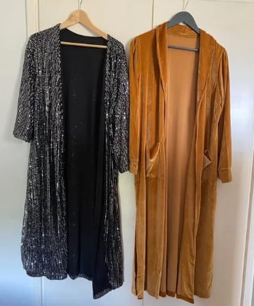 Customer photo review of Cheering My Way Velvet Kimono Coat