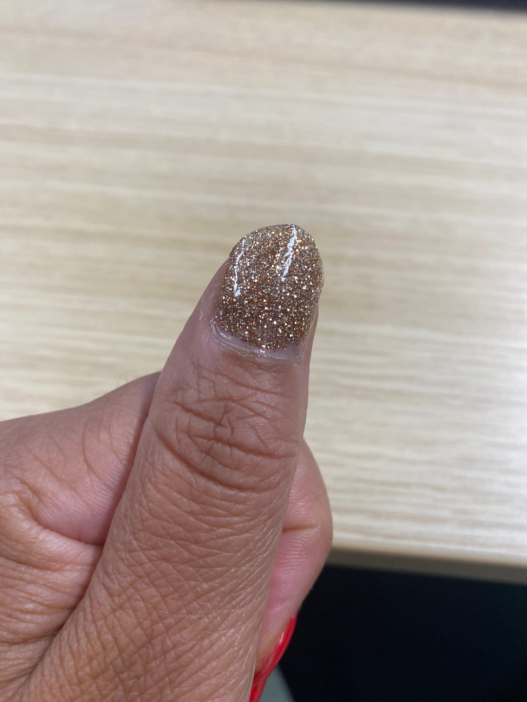 Customer photo review of Champagne Gold Dipping Powder