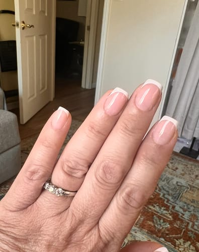 Customer photo review of Classic White Square French Nails - Press On Nails