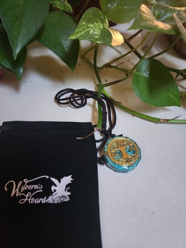 Customer photo review of Orgonite Tree of Life Turquoise Necklace