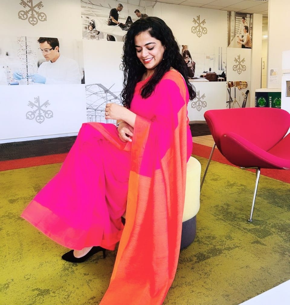 Customer photo review of Pink Orange Soft Cotton  Saree