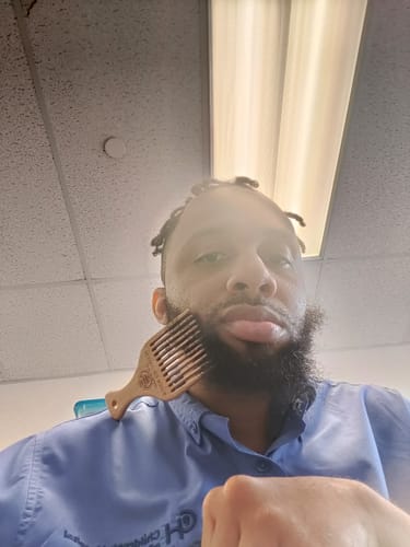 Customer photo review of Respected Roots Wooden Pick (or comb)