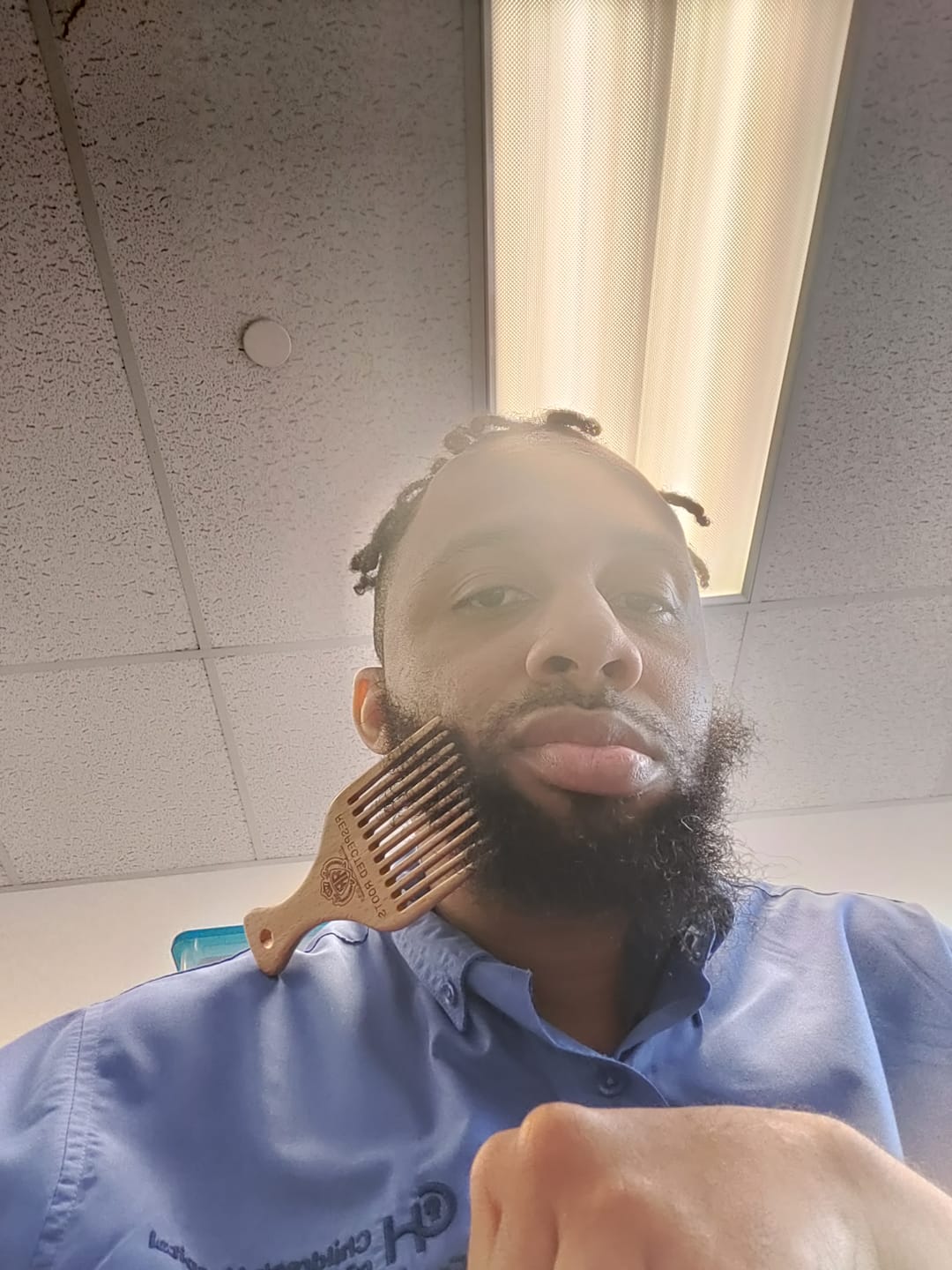 Customer photo review of Respected Roots Wooden Pick (or comb)