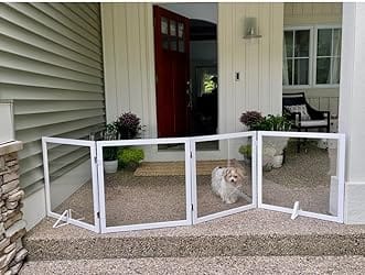 Customer photo review of FairyBaby Clear Freestanding Foldable Dog Gate