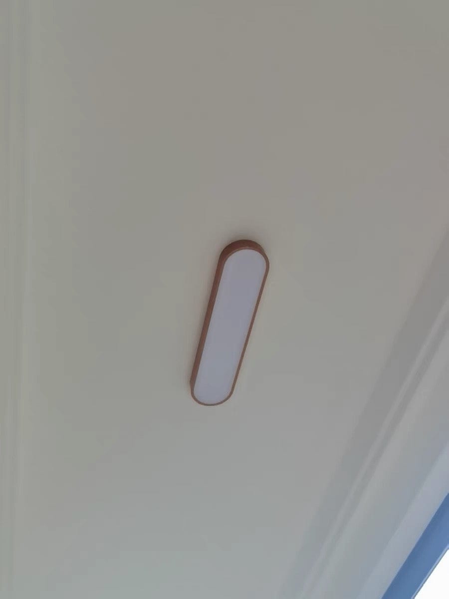 Customer photo review of Nordic 1-Light Oval Shape Led Ceiling Flush Mount With Wood Accent