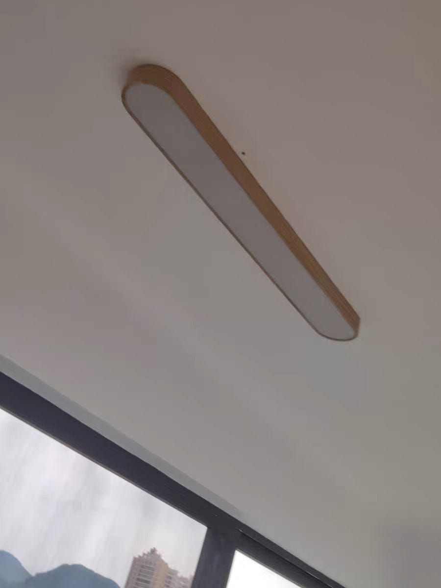Customer photo review of Nordic 1-Light Oval Shape Led Ceiling Flush Mount With Wood Accent