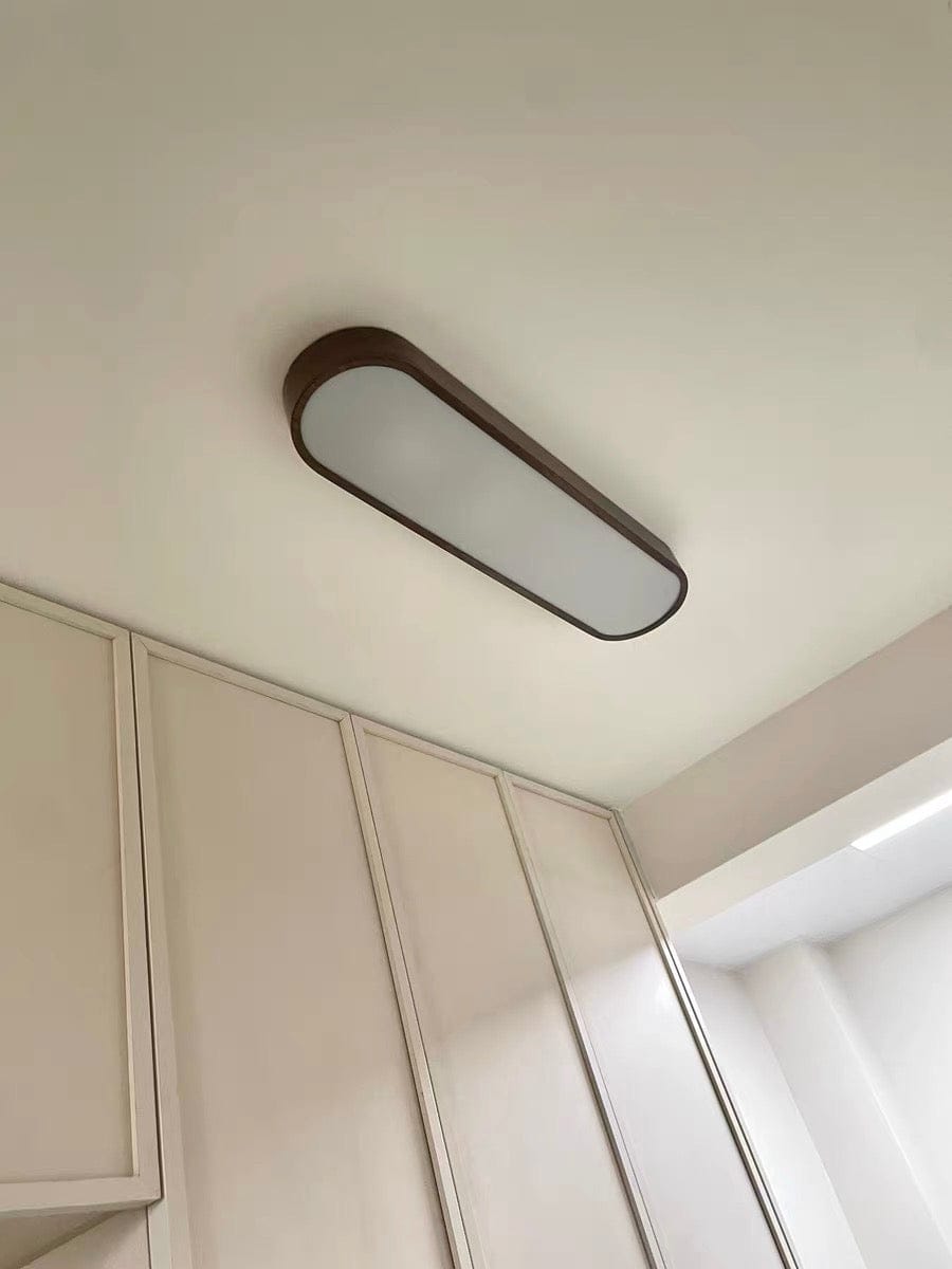 Customer photo review of Nordic 1-Light Oval Shape Led Ceiling Flush Mount With Wood Accent