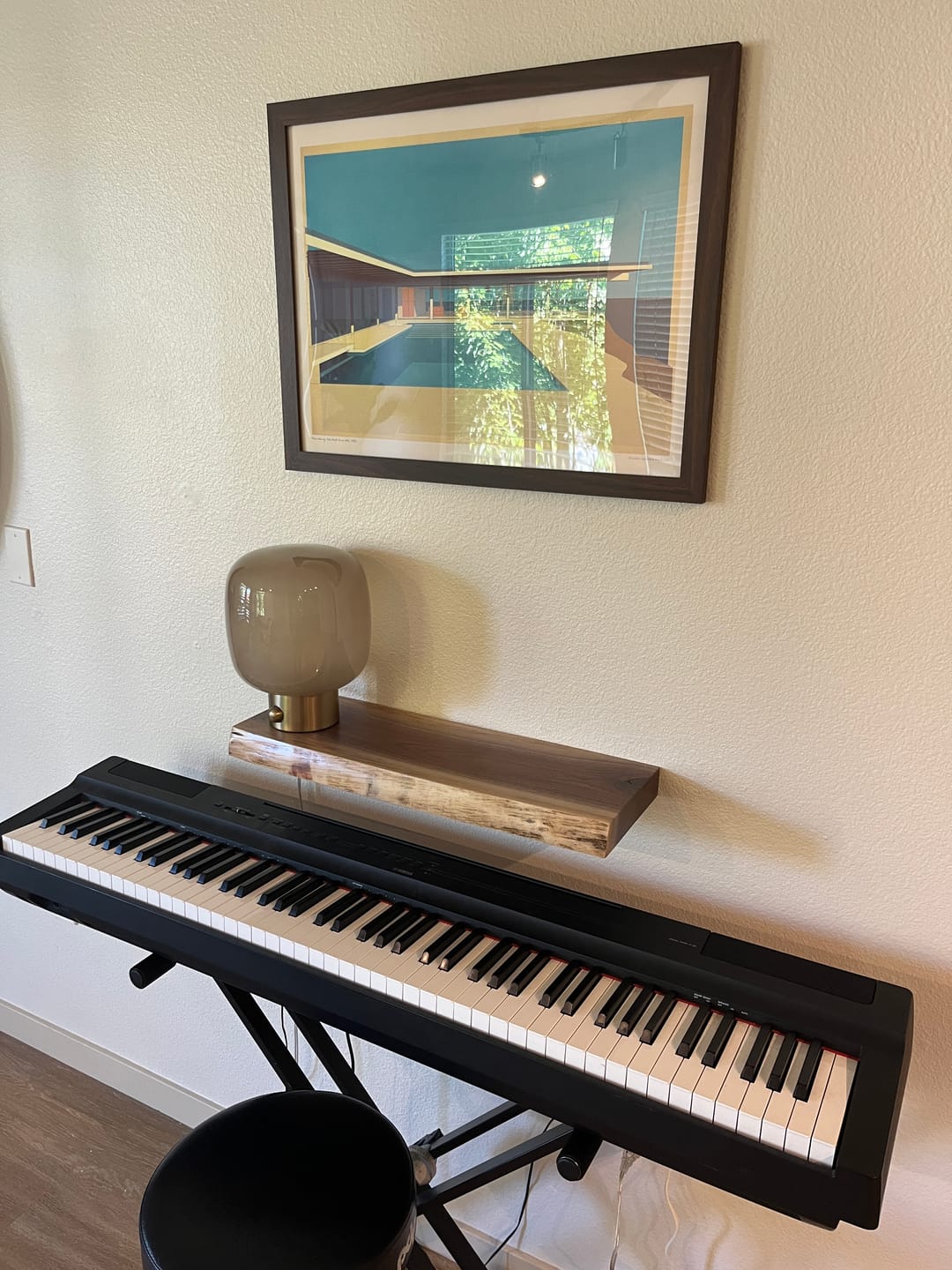 Customer photo review of Live Edge Walnut Floating Shelves
