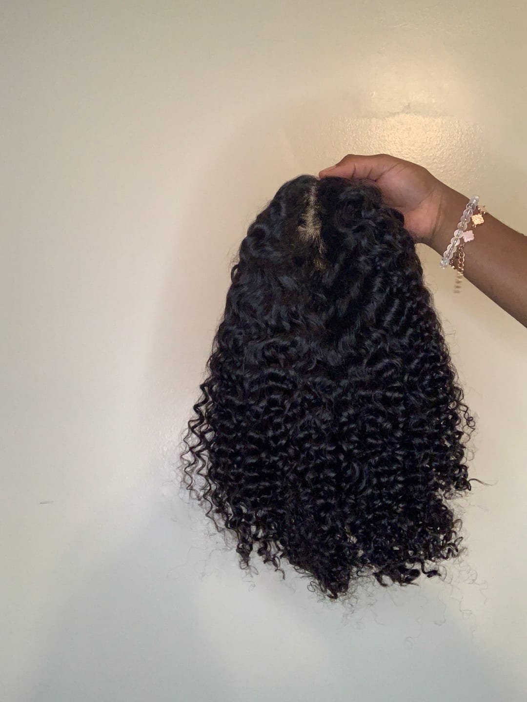 Customer photo review of Wavymy Glueless Kinky Curly 4x6 Lace Closure Wig HD Lace Wear & Go Wigs Dome Cap 180% Density
