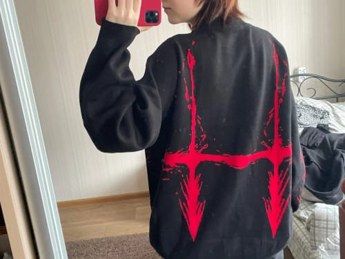 Customer photo review of Choso Blood Manipulation Loose Knit Sweater