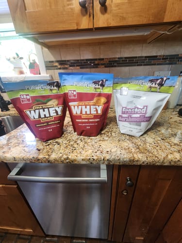 Customer photo review of 3 Flavor Whey Protein Isolate Combos