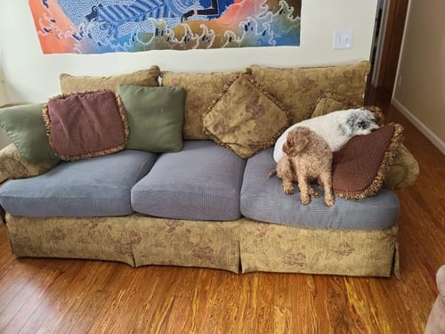 Customer photo review of Stretch Jacquard T-Shape Cushion Covers T Cushion Sofa Slipcover