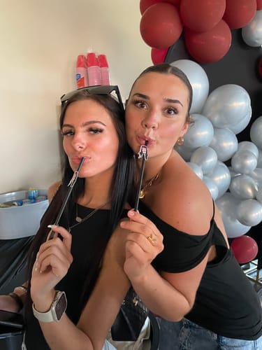 Customer photo review of Personalized Face Straws Party Decorations