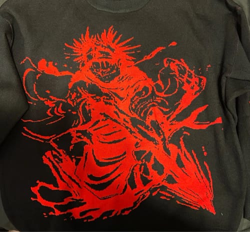 Customer photo review of Choso Blood Manipulation Loose Knit Sweater