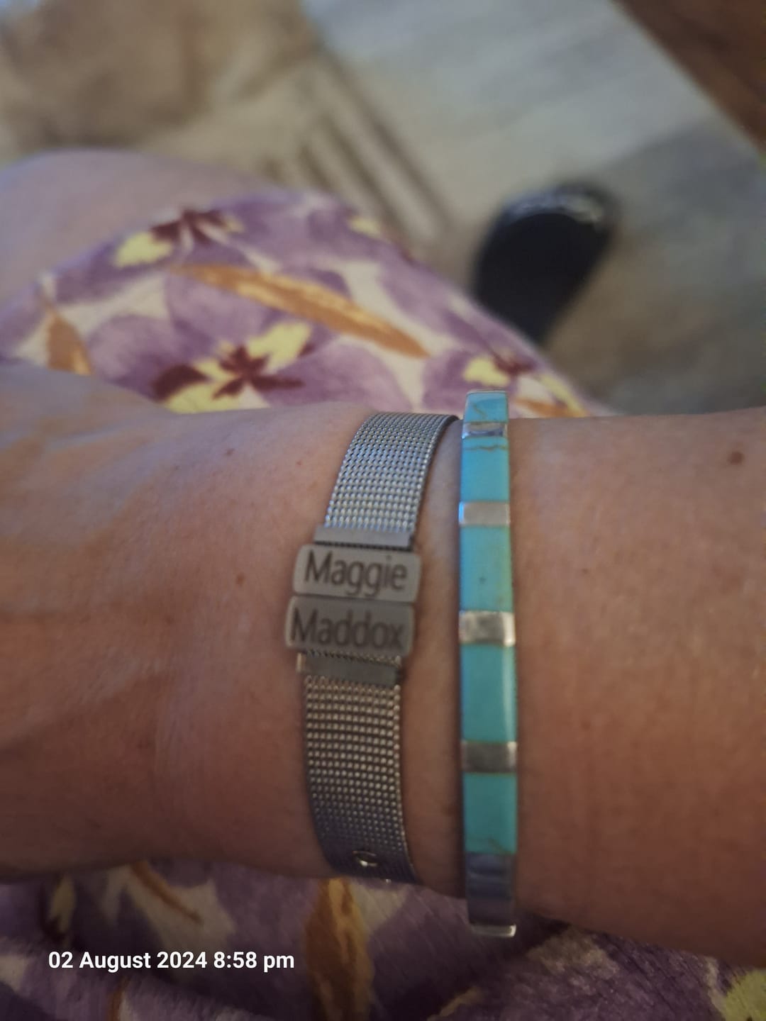 Customer photo review of Mesh charm name silver