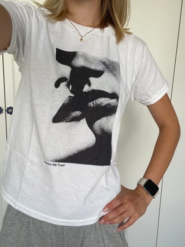 Customer photo review of 'Love or Lust' baby tee