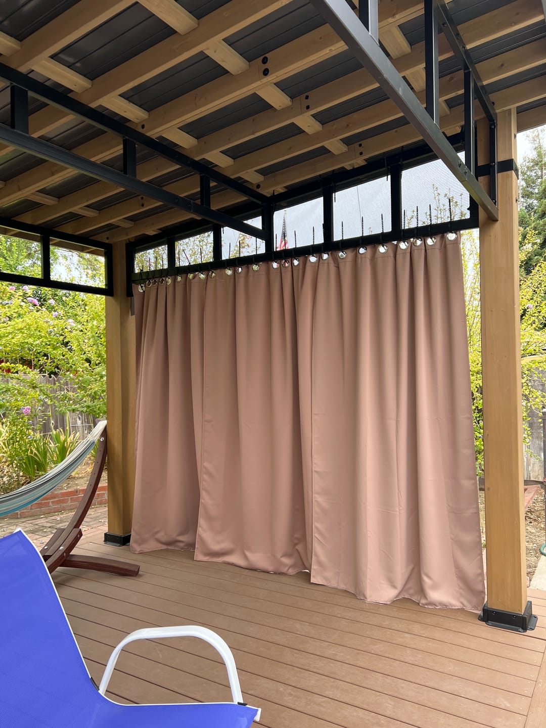 Customer photo review of Waterproof Grommet Top Patio Outdoor Curtain 1 Panel