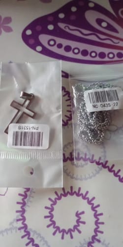 Customer photo review of Hollow Cross Necklace