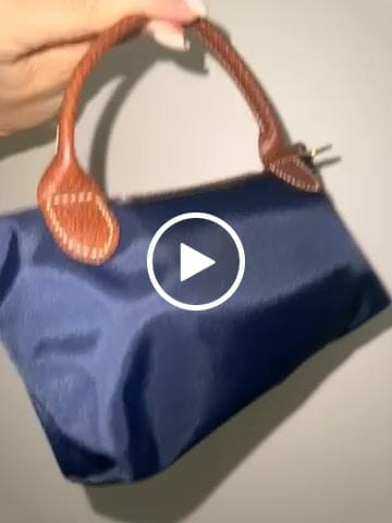 Customer video review of Longchamp Le Pliage Original Mini Top Handle Pouch Navy