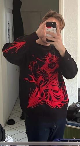 Customer photo review of Choso Blood Manipulation Loose Knit Sweater