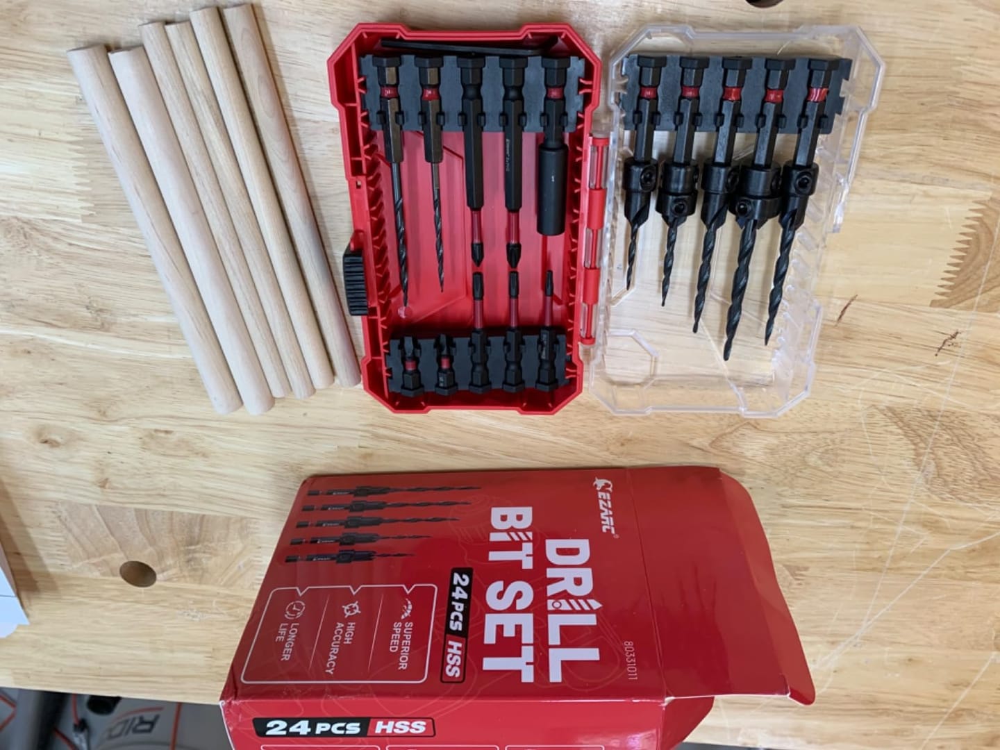 Customer photo review of 15/24PCS Countersink Drill Bit Set with Storage Box