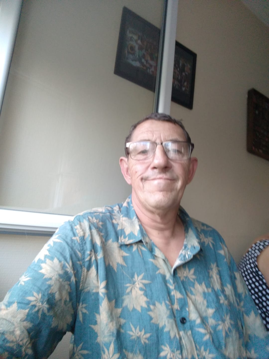 Customer photo review of Chemise d'été à manches courtes avec poche en coton et feuille d'érable pour hommes