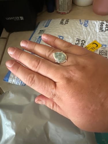 Customer photo review of Teardrop Aquamarine Ring Sterling Silver