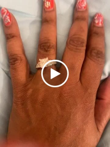 Customer video review of Princess Cut Moissanite Staircase Channel Set Engagement Ring