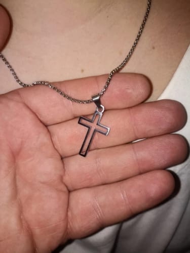 Customer photo review of Hollow Cross Necklace