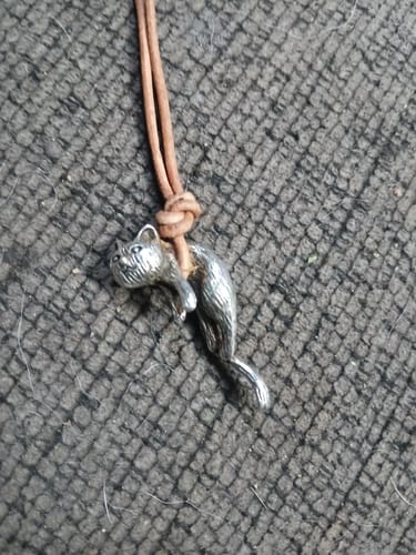 Customer photo review of Scruffy Cat Necklace