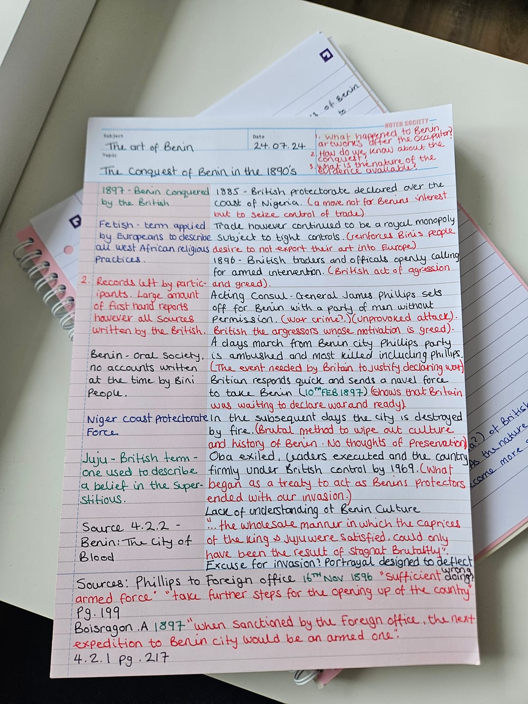 Customer photo review of Cornell Notes Notepad