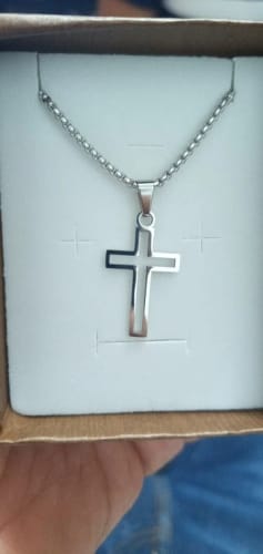 Customer photo review of Hollow Cross Necklace