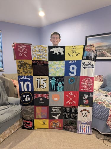 T-shirt quilt featuring gibbons high school sports by Jennifer from FL