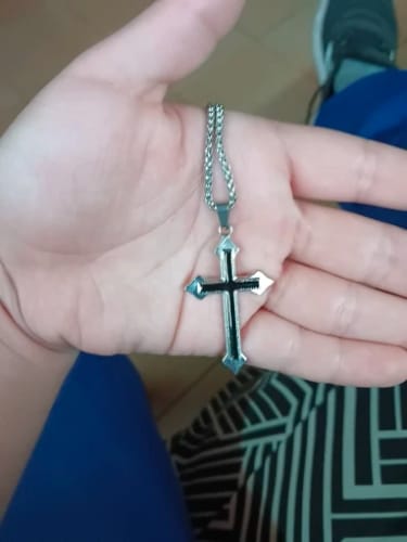Customer photo review of Heaven Cross Necklace