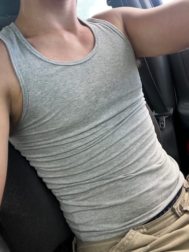 Customer photo review of Premium Fitted Tank 3 Pack - Grey