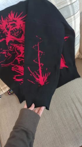 Customer photo review of Choso Blood Manipulation Loose Knit Sweater