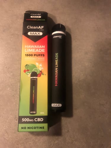 Customer photo review of 500mg CBD Vape Pen - Hawaiian Limeade